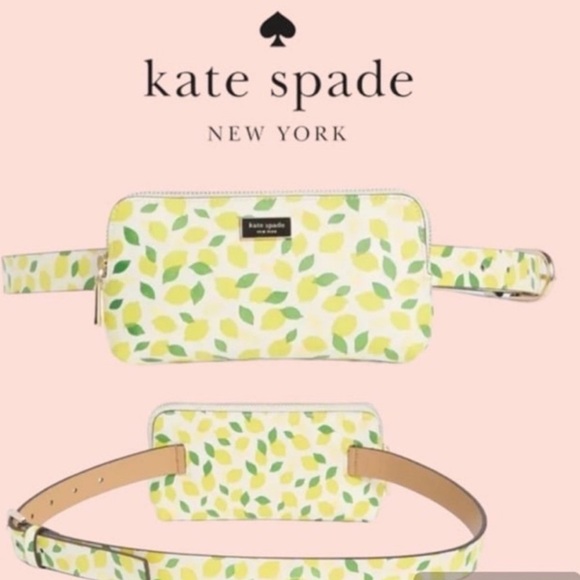 Kate Spade Top Zip Leather Belt Bag Lemons Trendy Large Xlarge XL Chic Luxe Cute - Picture 10 of 10